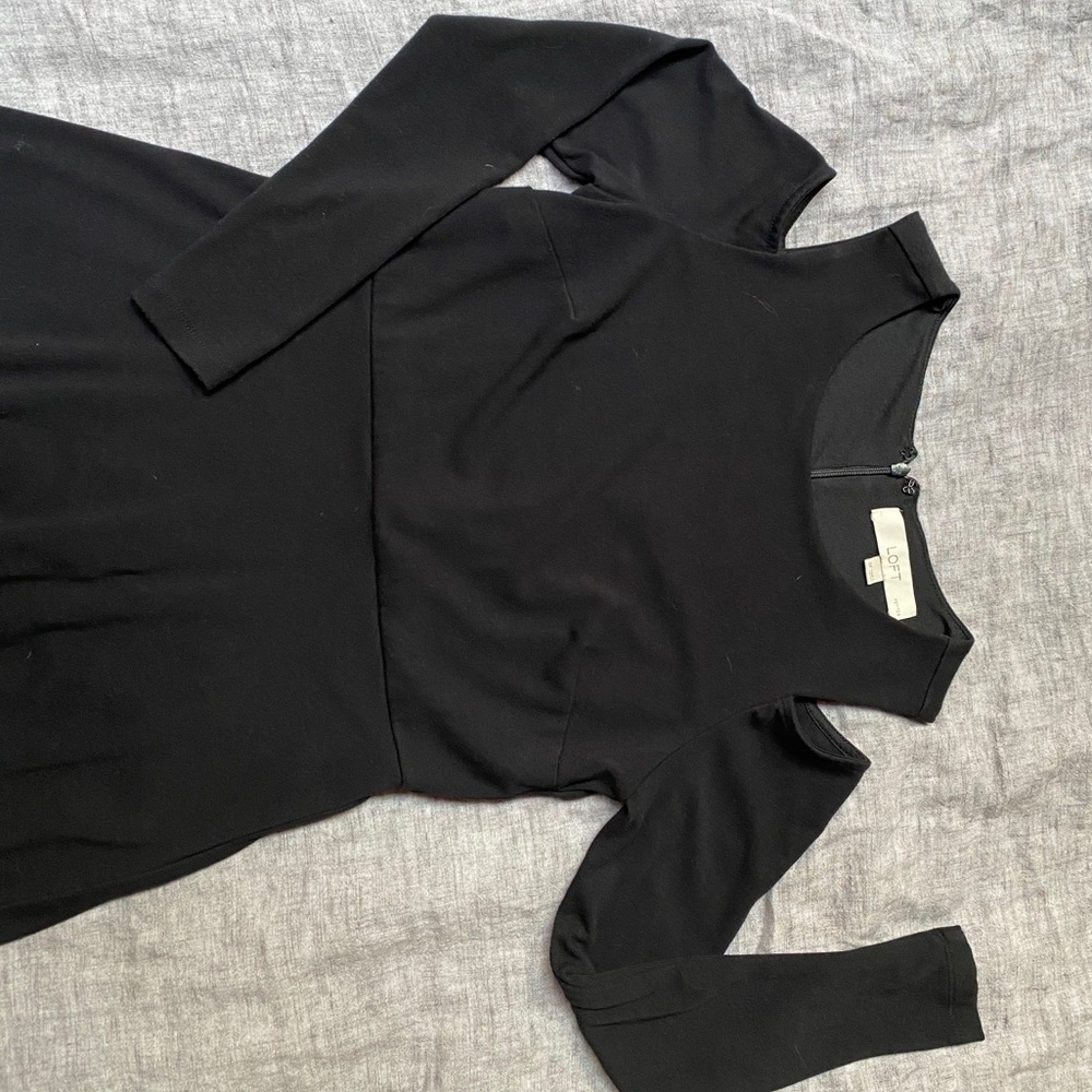 Black LOFT Cut Out Shoulder Dress